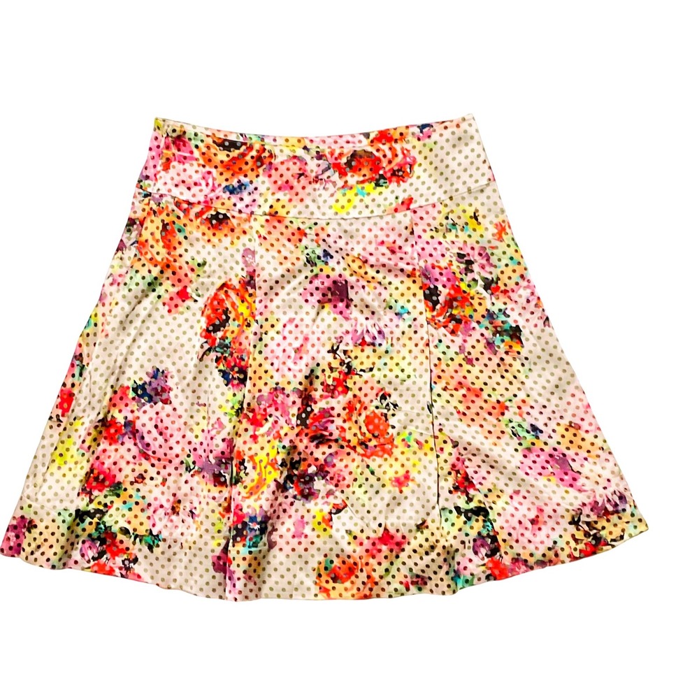 Etcetera women's skirt SILK Colorful Floral A-Line Boho Luxury Feminine Size 8